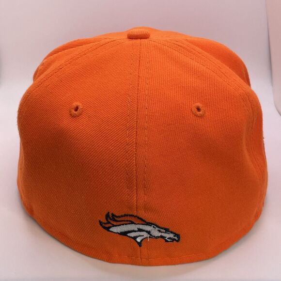 New Era 59Fifty NFL Denver Broncos Embroidered Cap Orange Fitted Hat Size 7 - Picture 5 of 14